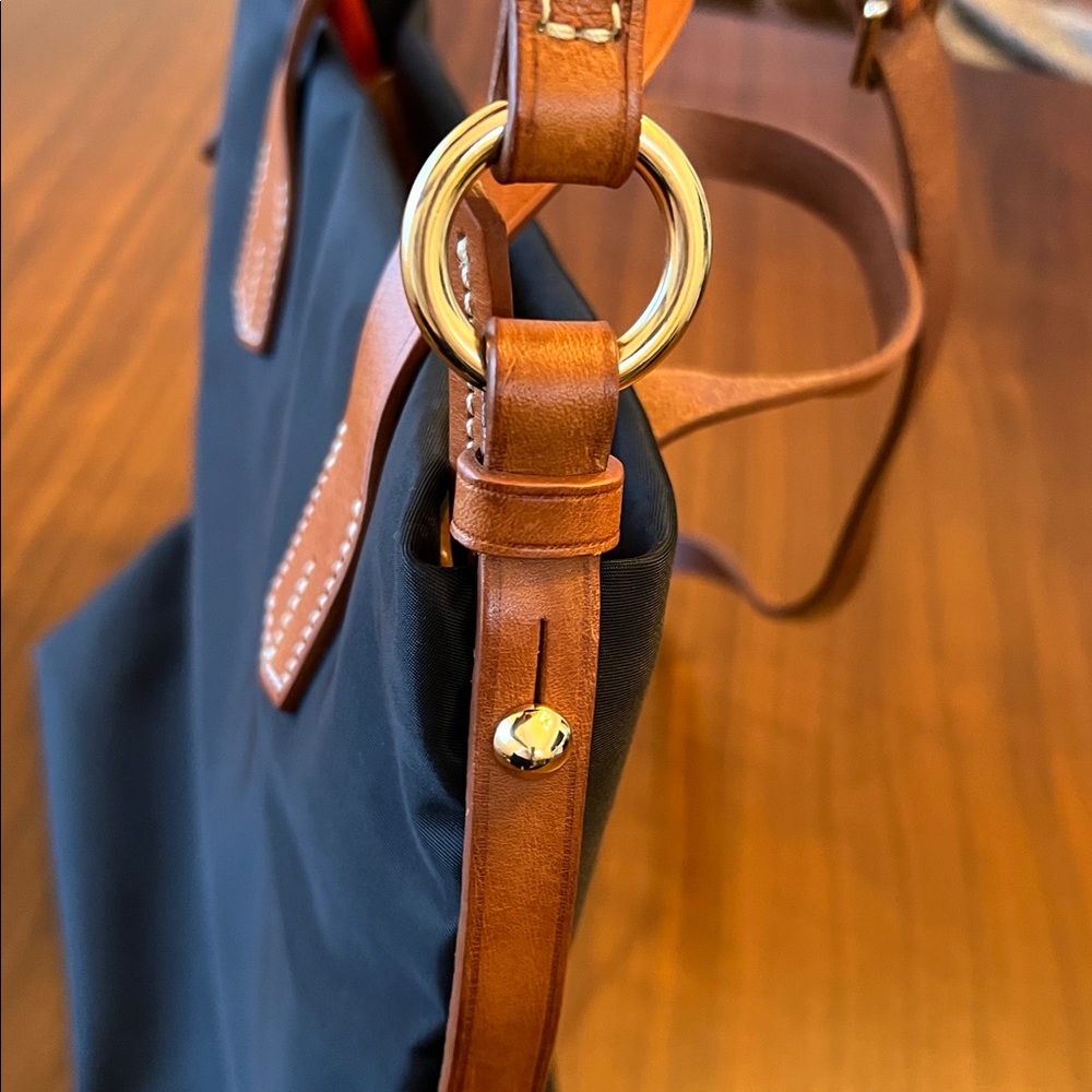 Dooney & Bourke Black Nylon Crossbody Bag with Tan Leather Accents - Picture 6 of 12